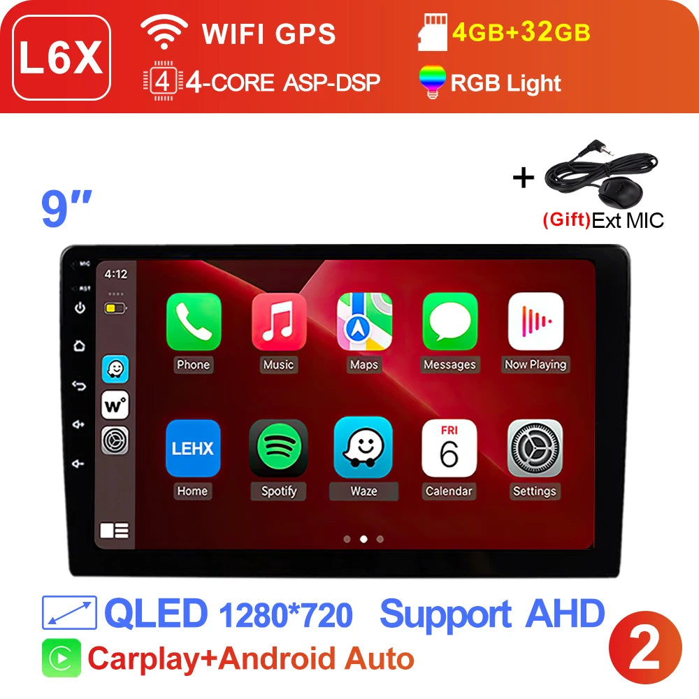 LEHX L3X 5G WIFI 2din 9 inch Android 15 Car Radio Steeo CarPlay gps for Toyota VW Hyundai Kia Honda LADA FIAT Autoradio Headunit
