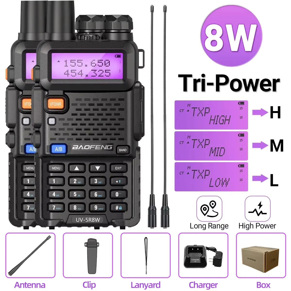 Baofeng UV-5R Dual Band VHF UHF Portable Two-Way Radio Transceiver