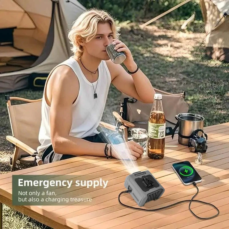 10000mAh Portable Neck Fan Cooling Rechargeable Hands-free Waist Clip Fan with Flashlight for Outdoor Travel Camping Power Bank