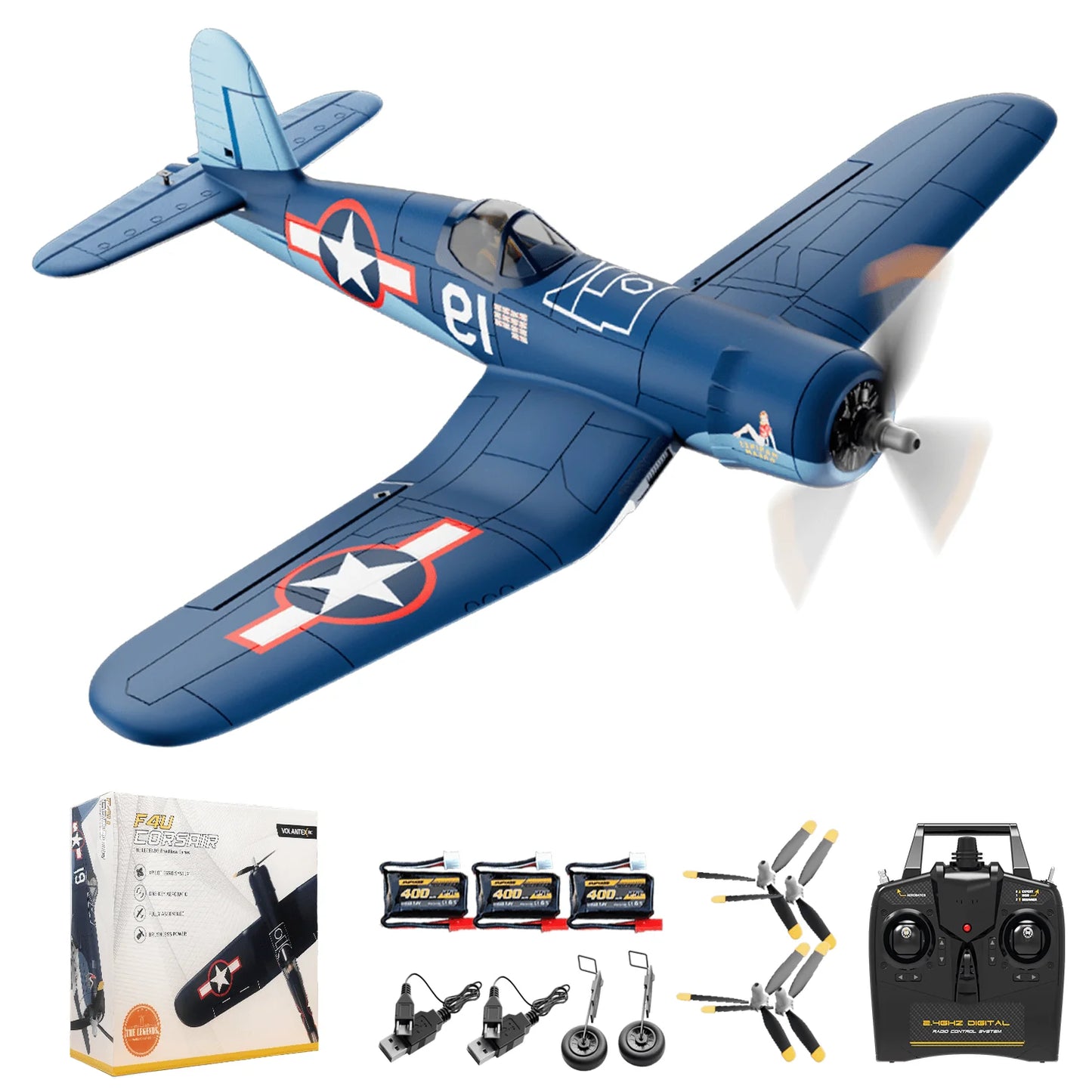 Volantexrc F4U Corsair Brushless Airplane Four Channel Ready To Fly