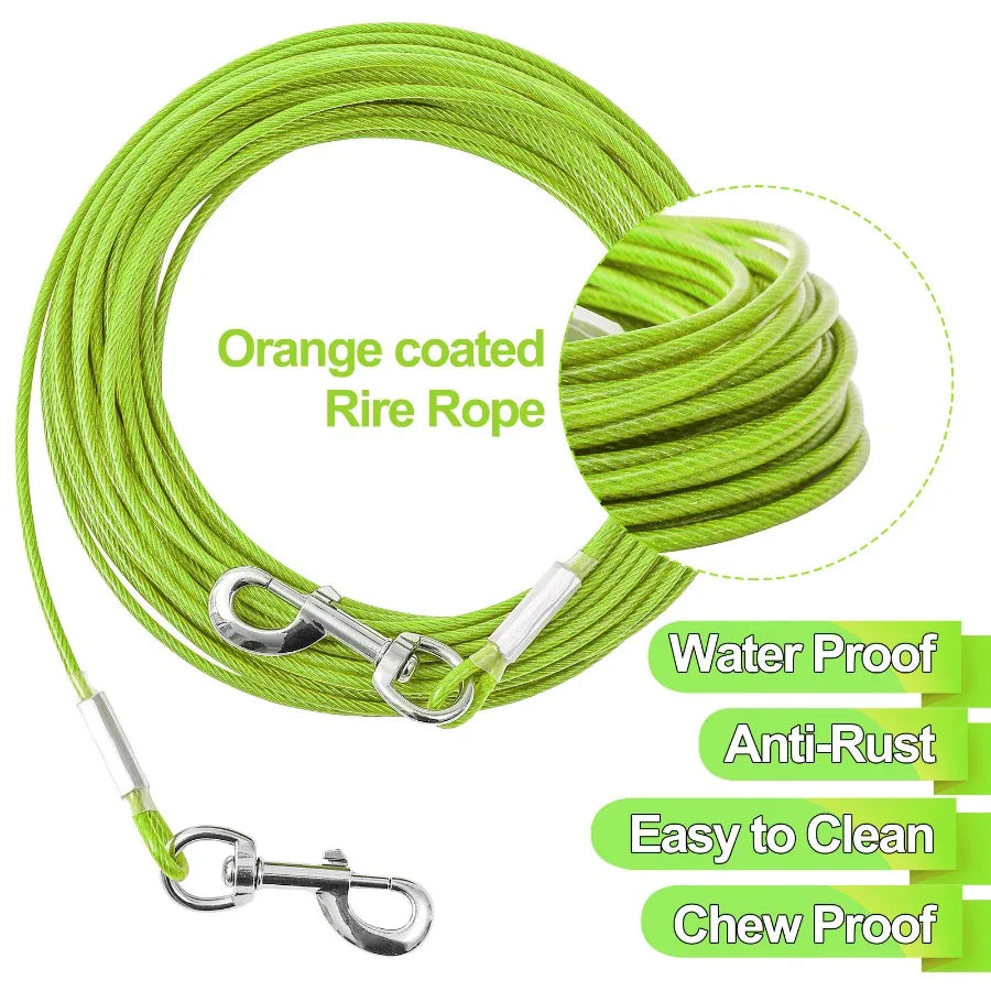Extension steel wire rope dog chain thickening anti-biting dirty resistant pet traction rope outdoor dog rope dog rope lengthen