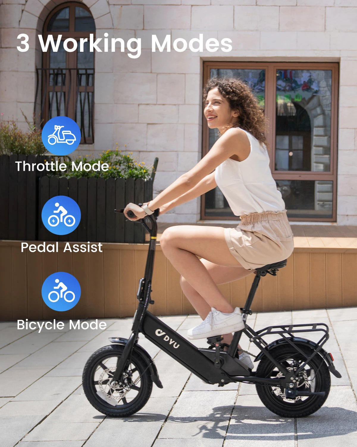 【1 Year Warranty】DYU C3 14 inch Electric Bicycle Peak 500W Motor 36V7.8AH Lithium Battery Electric Bike , E-bike UL2849