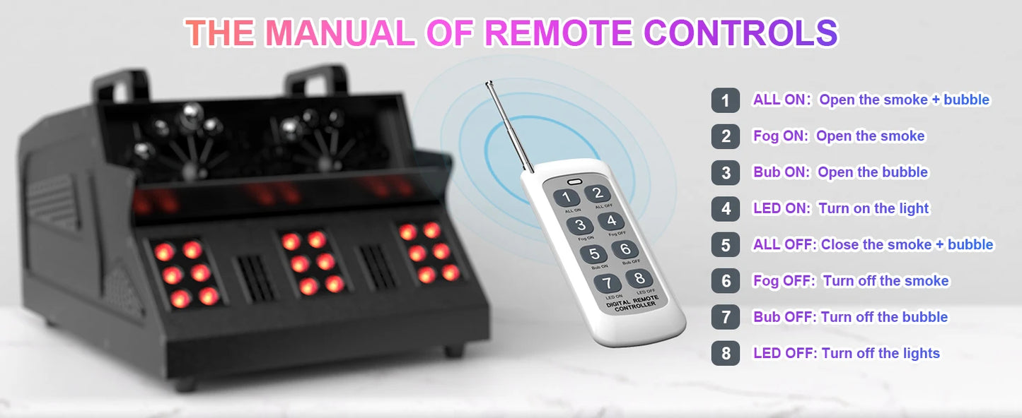 U'King 1500W LED Smoke Bubble Fog Machine For Stage Events