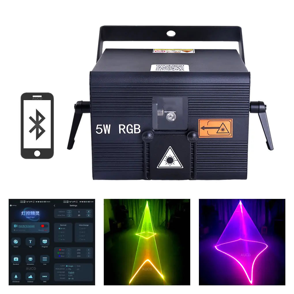 AUCD Laser Animation Projector With App Control Stage Lighting