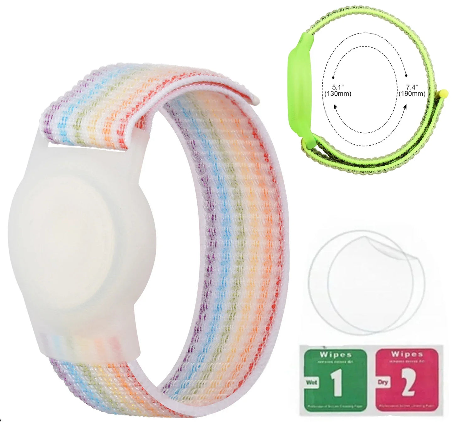 Waterproof Airtag Bracelet for Kids Soft Nylon Hidden Air Tag Wristband Full Cover Lightweight  Band for Toddler Child