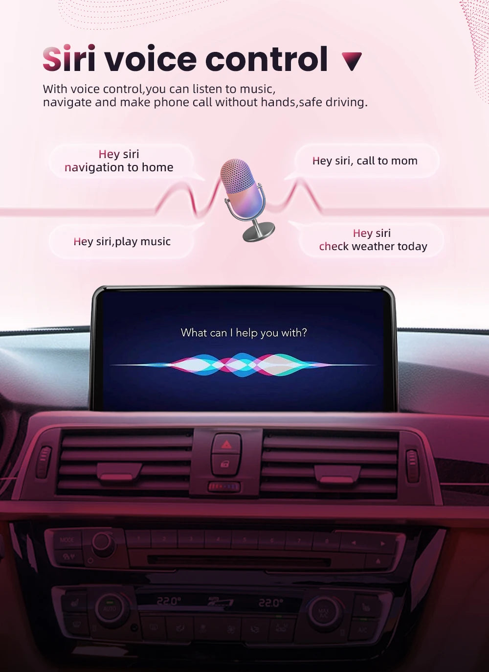 BONROAD Car Radio Wireless Carplay Android auto For BMW X5 E70 X6 E71 CCC CIC Bluetooth Mirror Link Navigation GPS Touch Screen
