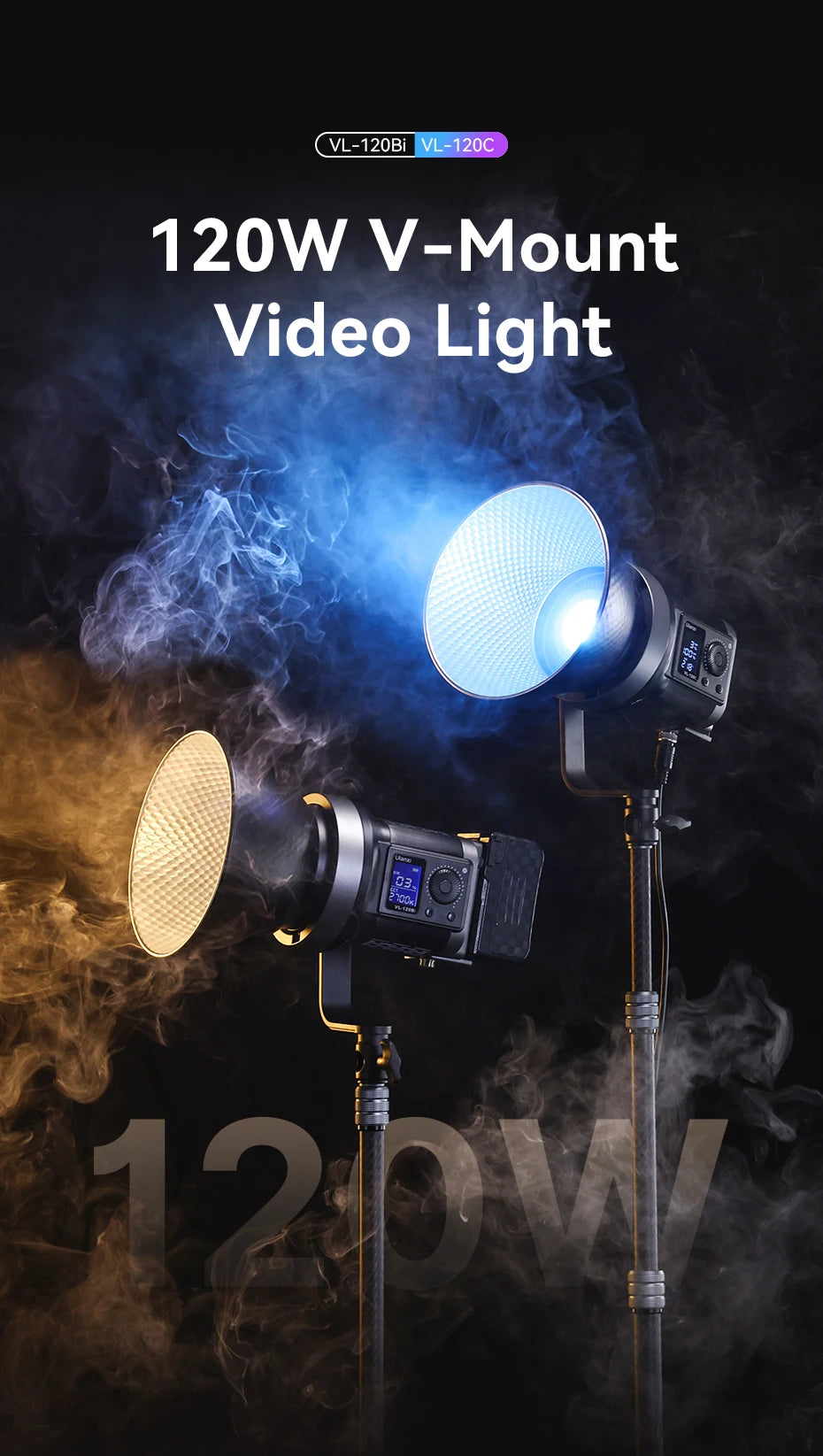 Ulanzi VL120BI Wireless Pro COB Video Light For Studios