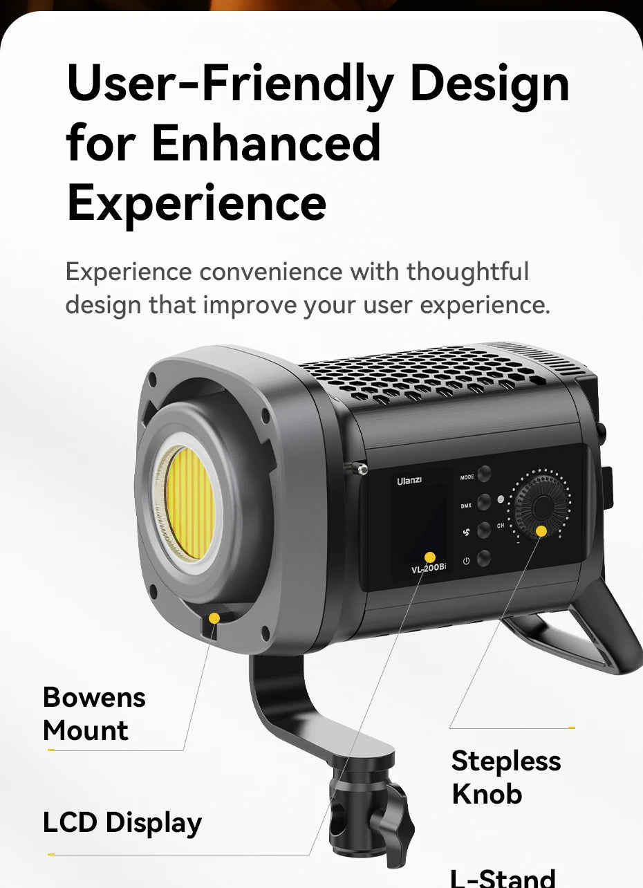 Ulanzi VL120BI Wireless Pro COB Video Light For Studios