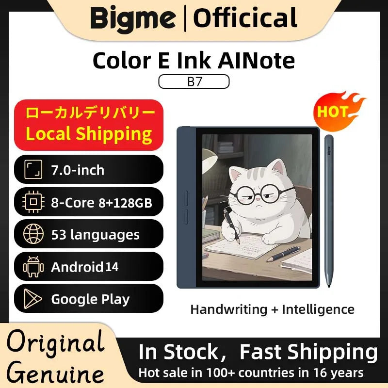 Bigme B7 Ereader Android OpenSystem 8GB 128GB Rear Camera