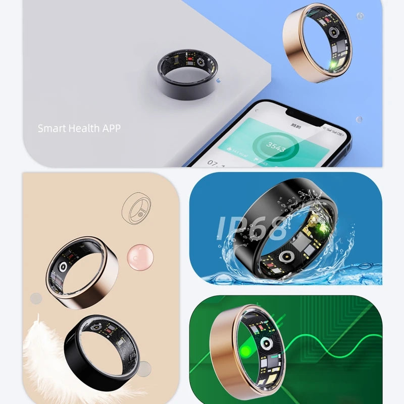 Bluetooth Smart Ring For Heart Rate And Blood Pressure Tracking