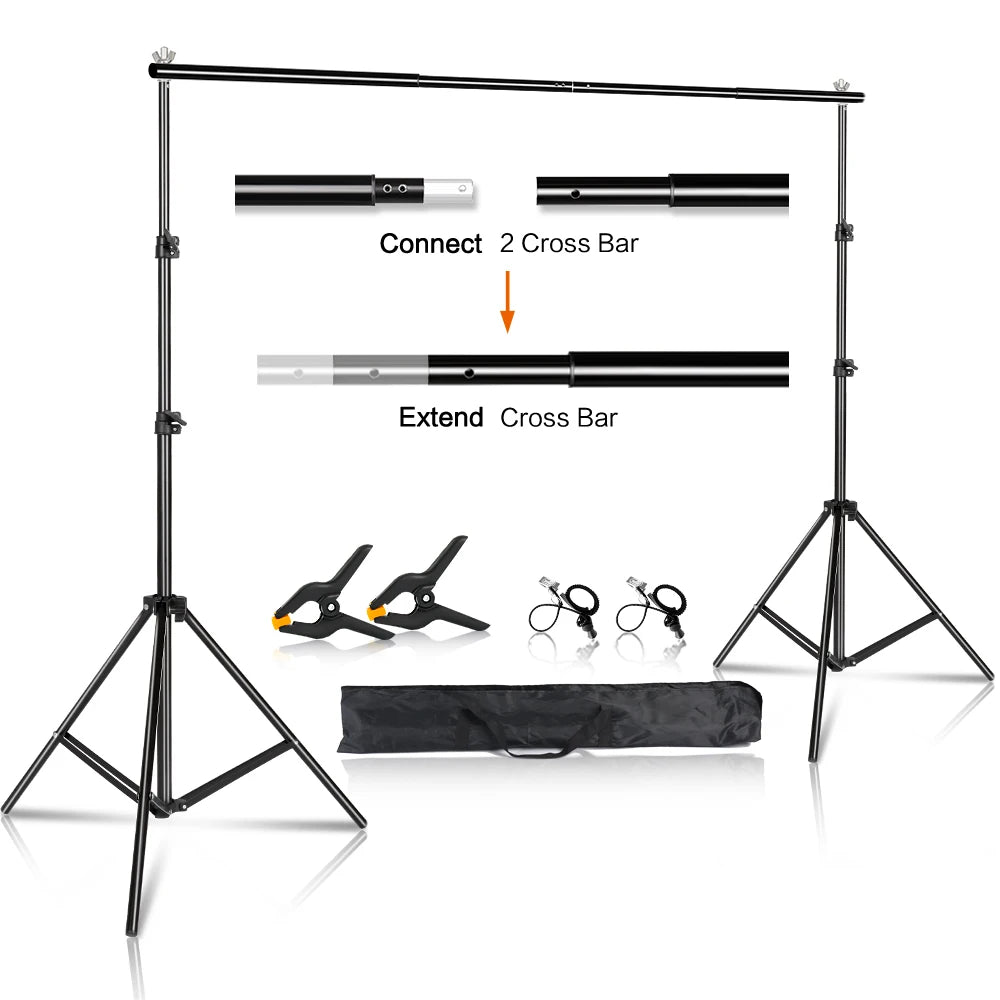 2X2M 2X3M 2.6X3M Background Support System Photography Backdrops Stand  Photo Studio Kit Chromakey Green Screen Frame