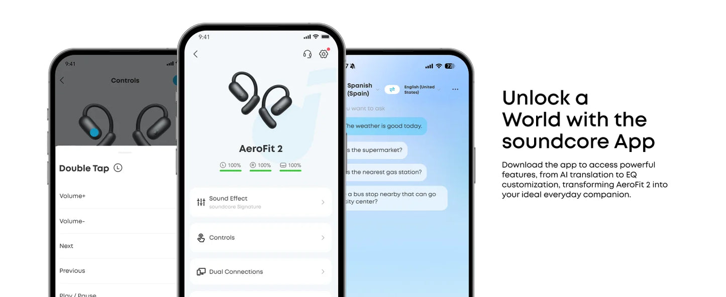 soundcore AeroFit 2 by Anker, Open-Ear Headphones, Real-Time Translation Earbuds, 4 Adjustable Positions (Refurbished)