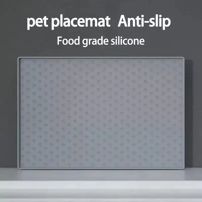 Pet Feeding Placemat Waterproof Non-slip Silicone Food Bowl Pad 1Pc For Cat Dog Drinking Feeding Stain Resistant Easy Clean Mat