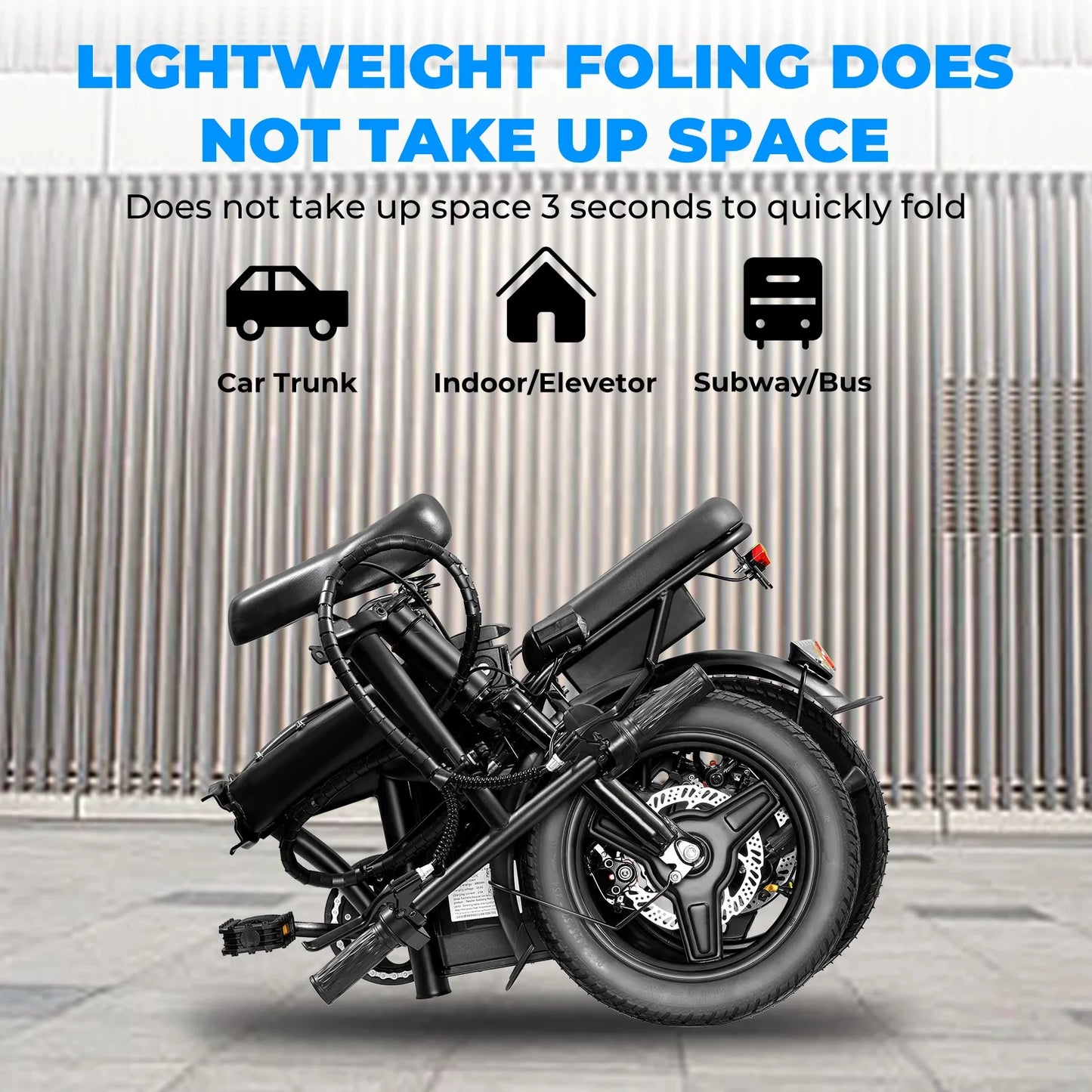 Adult and Adolescent Electric Bicycles, 20MPH, 560W Motor, 48V Detachable Battery, 14 inch Folding Electric Bicycle, Up to 25-32 Miles Long, Commuter Electric Bike