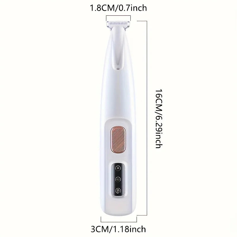 1Pc USB Rechargeable Pet Paw Trimmer with LED Light, Low Noise Dog Cat Hair Clipper for Paws, Face, Ears & Detail Grooming