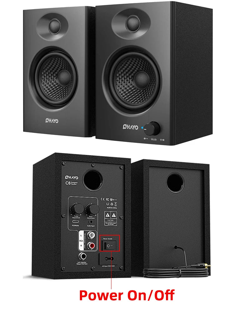 Ohayo Bluetooth 5.3 60W Wireless Bookshelf Speakers For Home PC