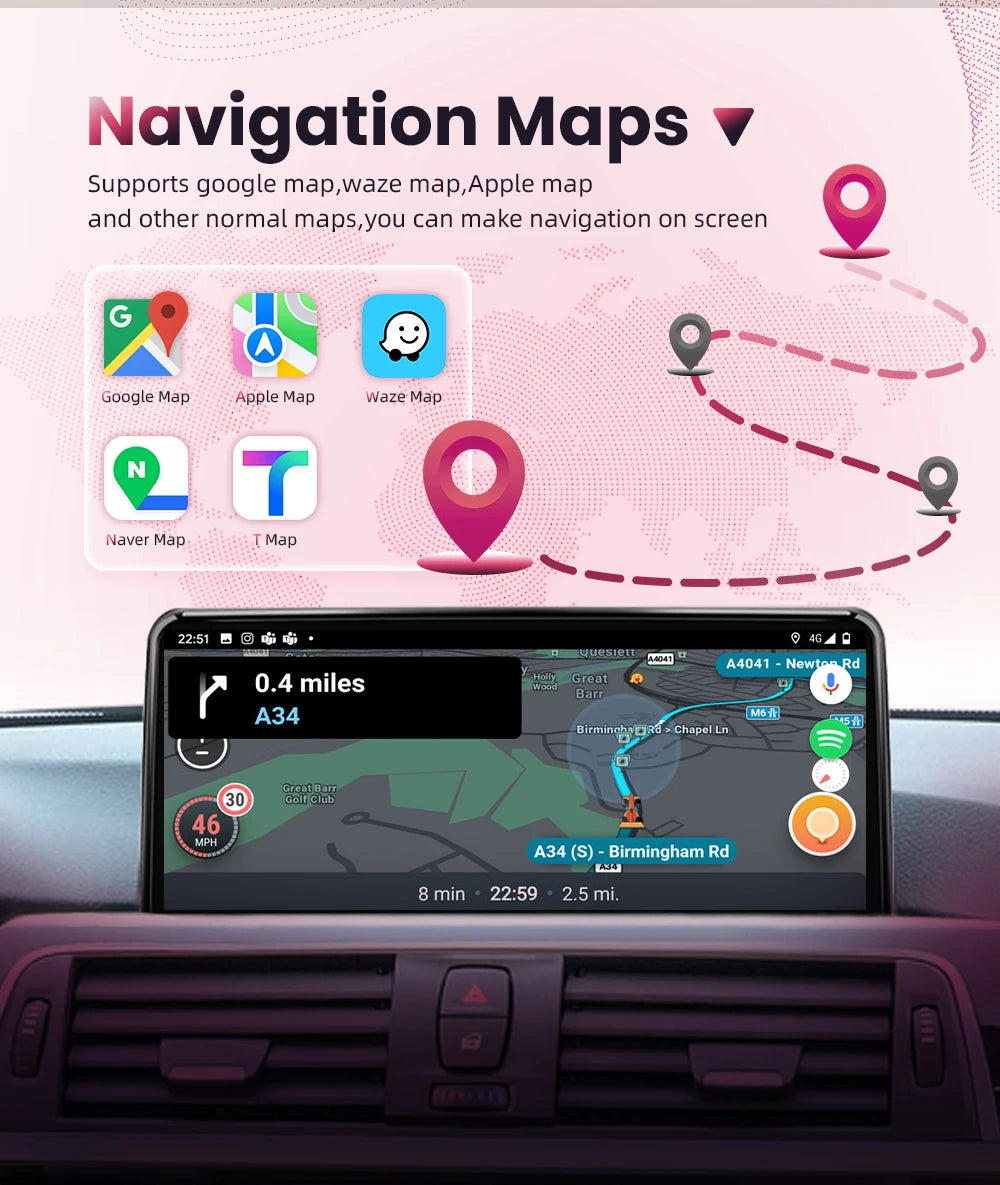 BONROAD Car Radio Wireless Carplay Android auto For BMW X5 E70 X6 E71 CCC CIC Bluetooth Mirror Link Navigation GPS Touch Screen