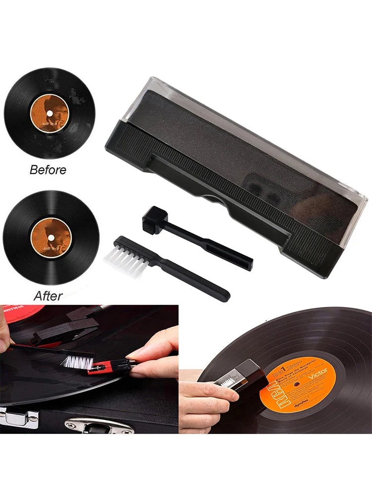 3 Pcs Vinyl Record Cleaner Kit Record Player Cleaning Kit Record Cleaner Cleaning Brush Dust Remover Kit Cleaning Brush Set