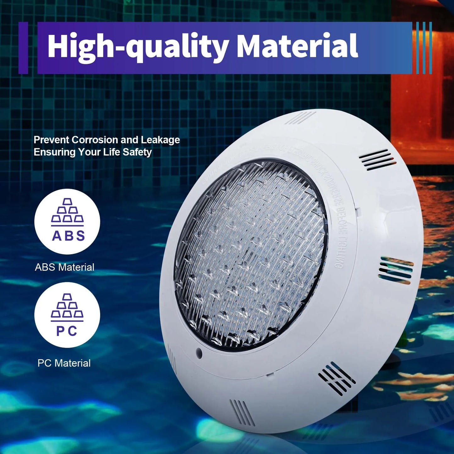 45W & 36W RGB LED Pool Light IP68 Waterproof 460/360 LEDs 2500/3600lm Remote Control for Swimming Pool Fountain Pond