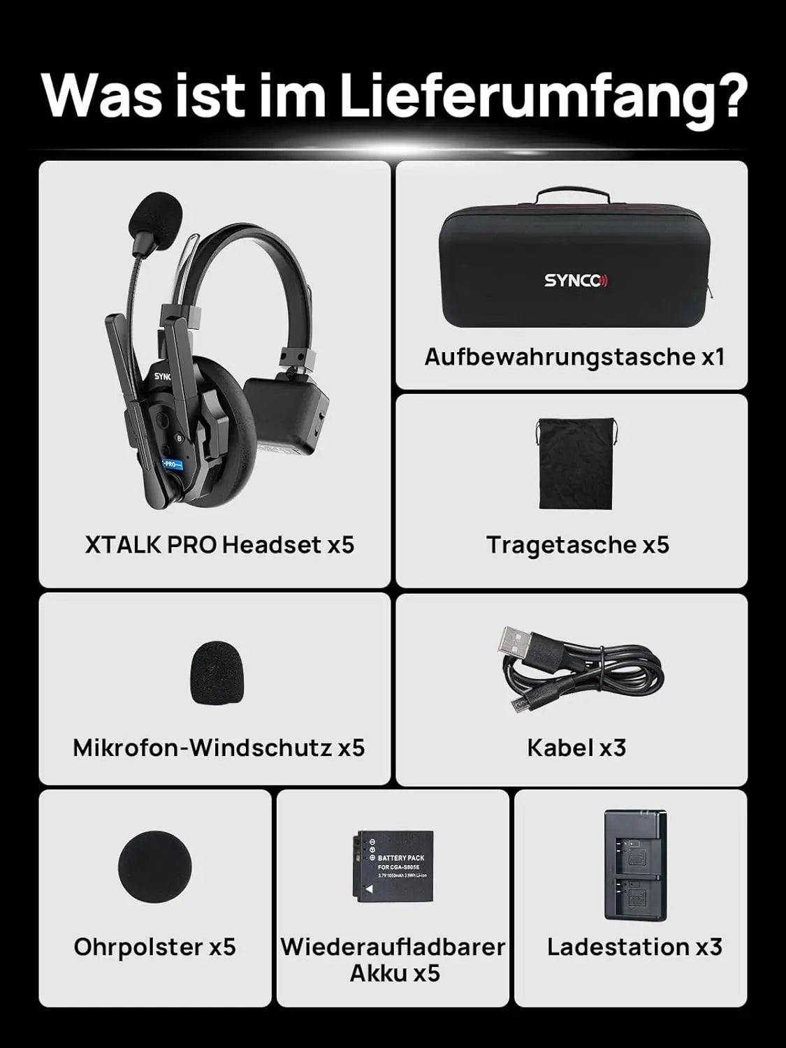 SYNCO XTALK XPRO 2.4G Wireless Intercom Headset 500m 5-Person Communication Noise Reduction for Live Broadcast & Video Shooting