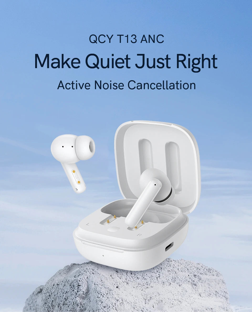 Qcy T13 Wireless Earbuds Active Noise Canceling Enc Mics