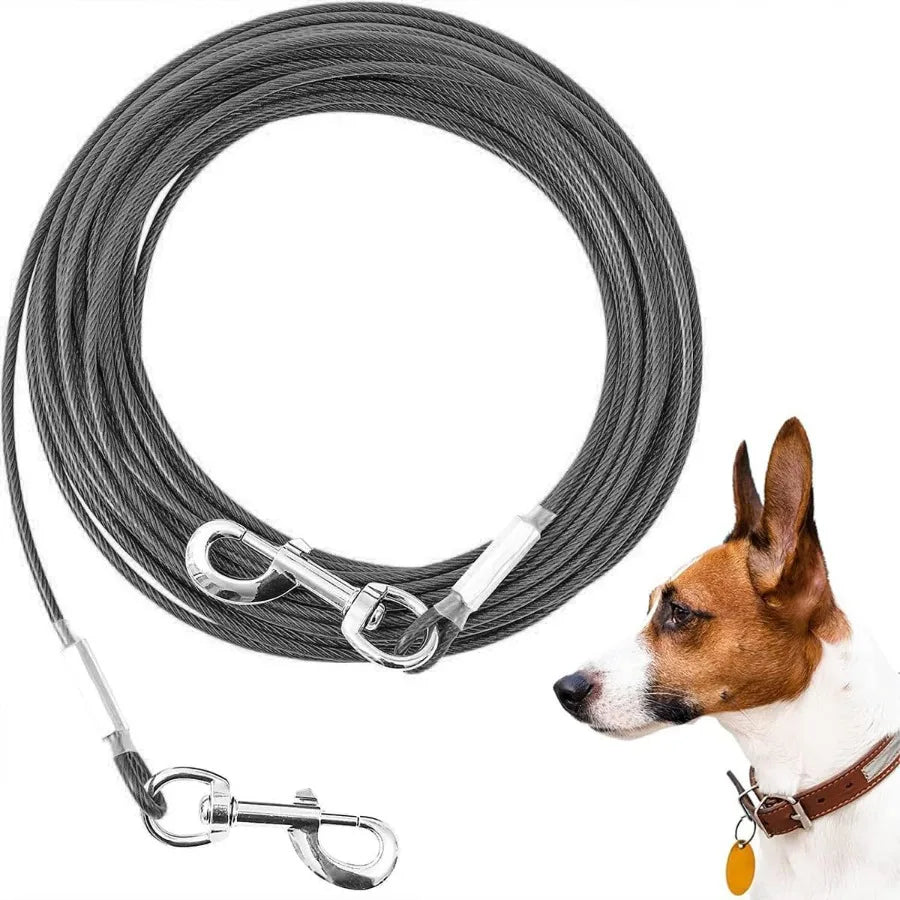 Extension steel wire rope dog chain thickening anti-biting dirty resistant pet traction rope outdoor dog rope dog rope lengthen