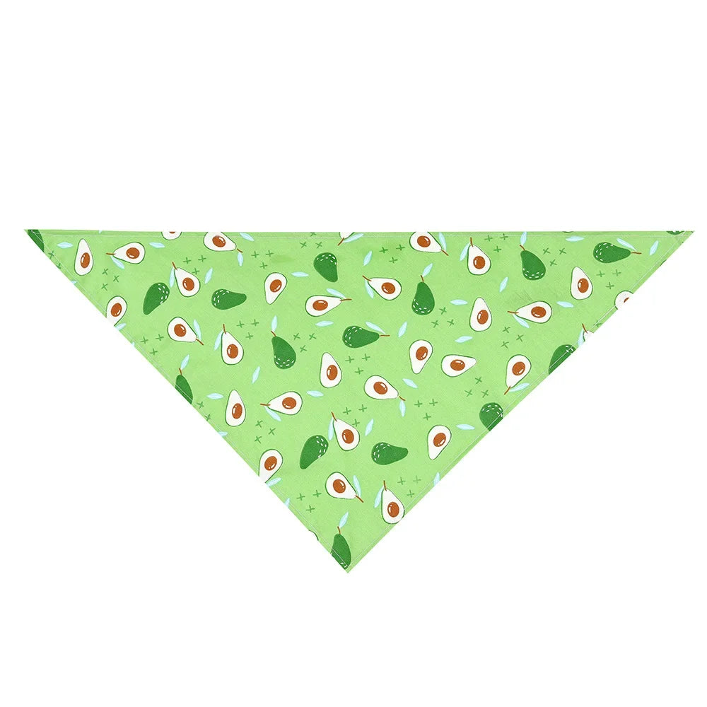 Adjustable Fruit Floral Dog Bandana Soft Washable Scarf