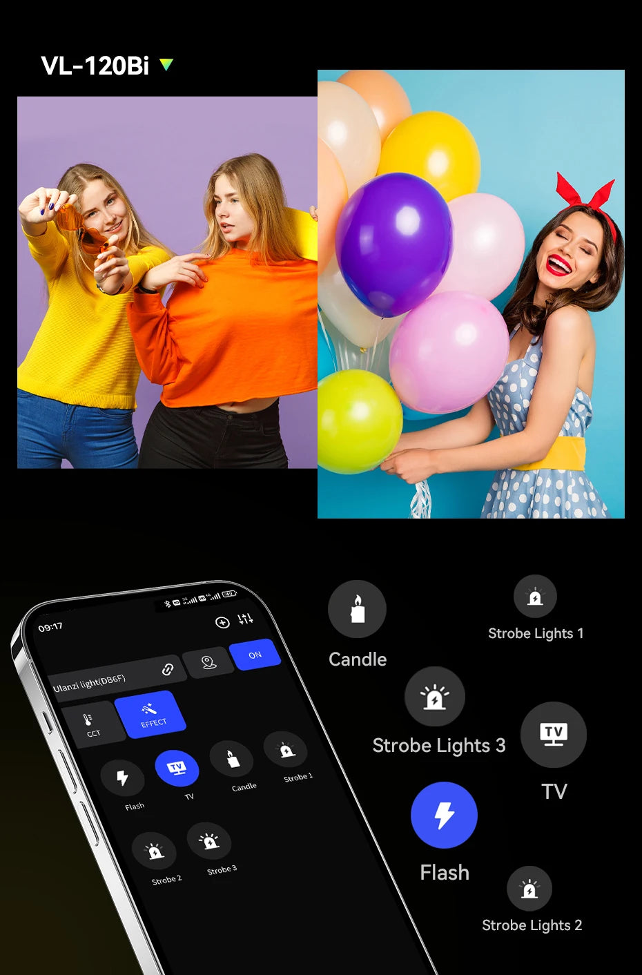 Ulanzi VL120BI Wireless Pro COB Video Light For Studios