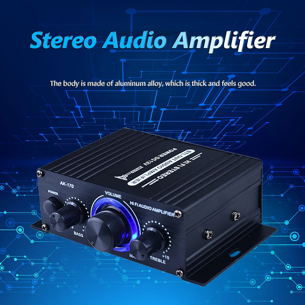 ALLOYSEED Power Amplifier Wireless Bluetooth HiFi 200W 2 Channel RCA