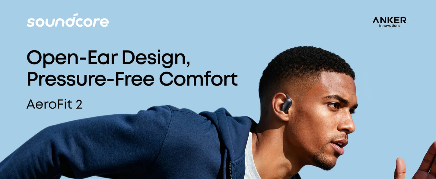 soundcore AeroFit 2 by Anker, Open-Ear Headphones, Real-Time Translation Earbuds, 4 Adjustable Positions (Refurbished)