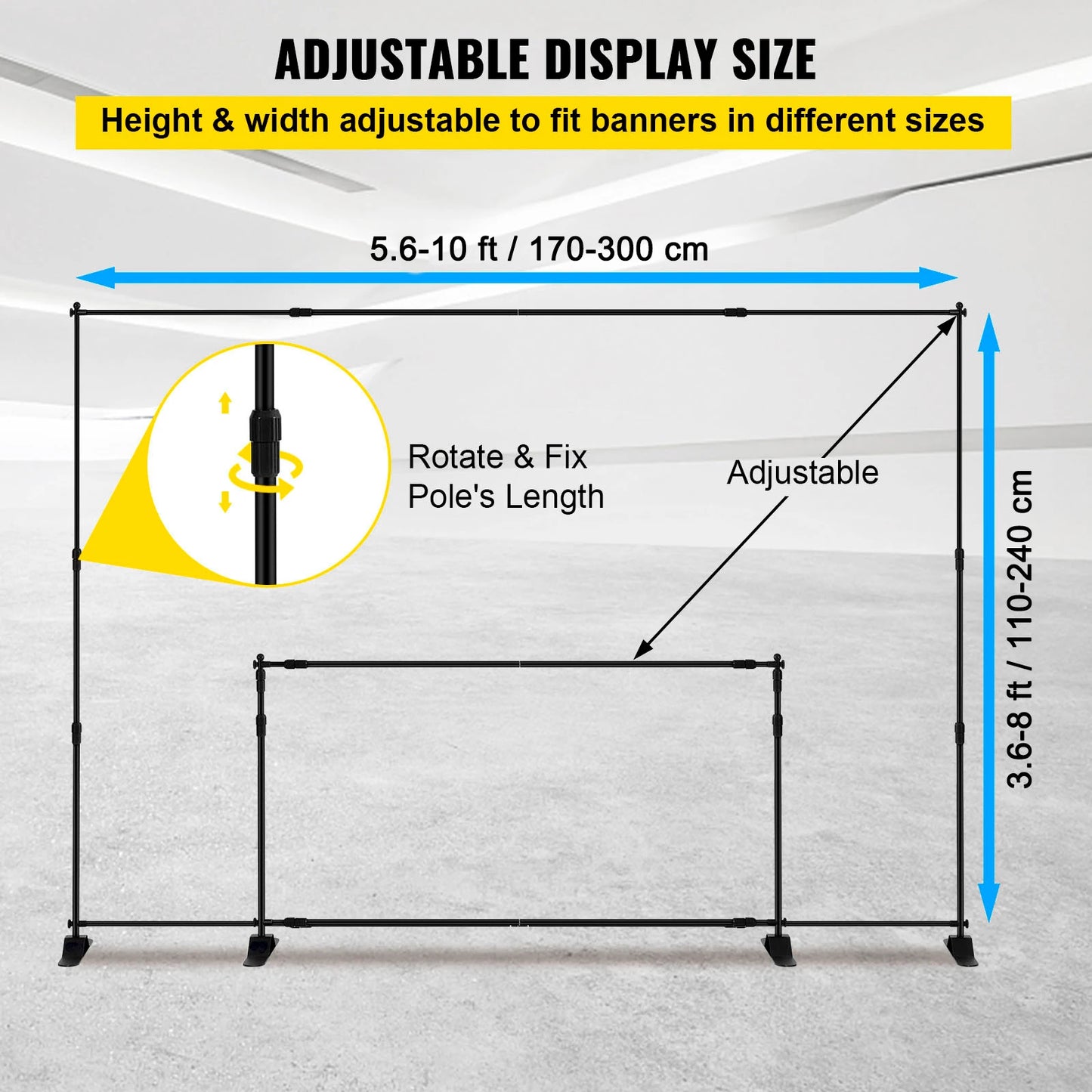 SucceBuy Adjustable Telescopic Backdrop Stand For Photography