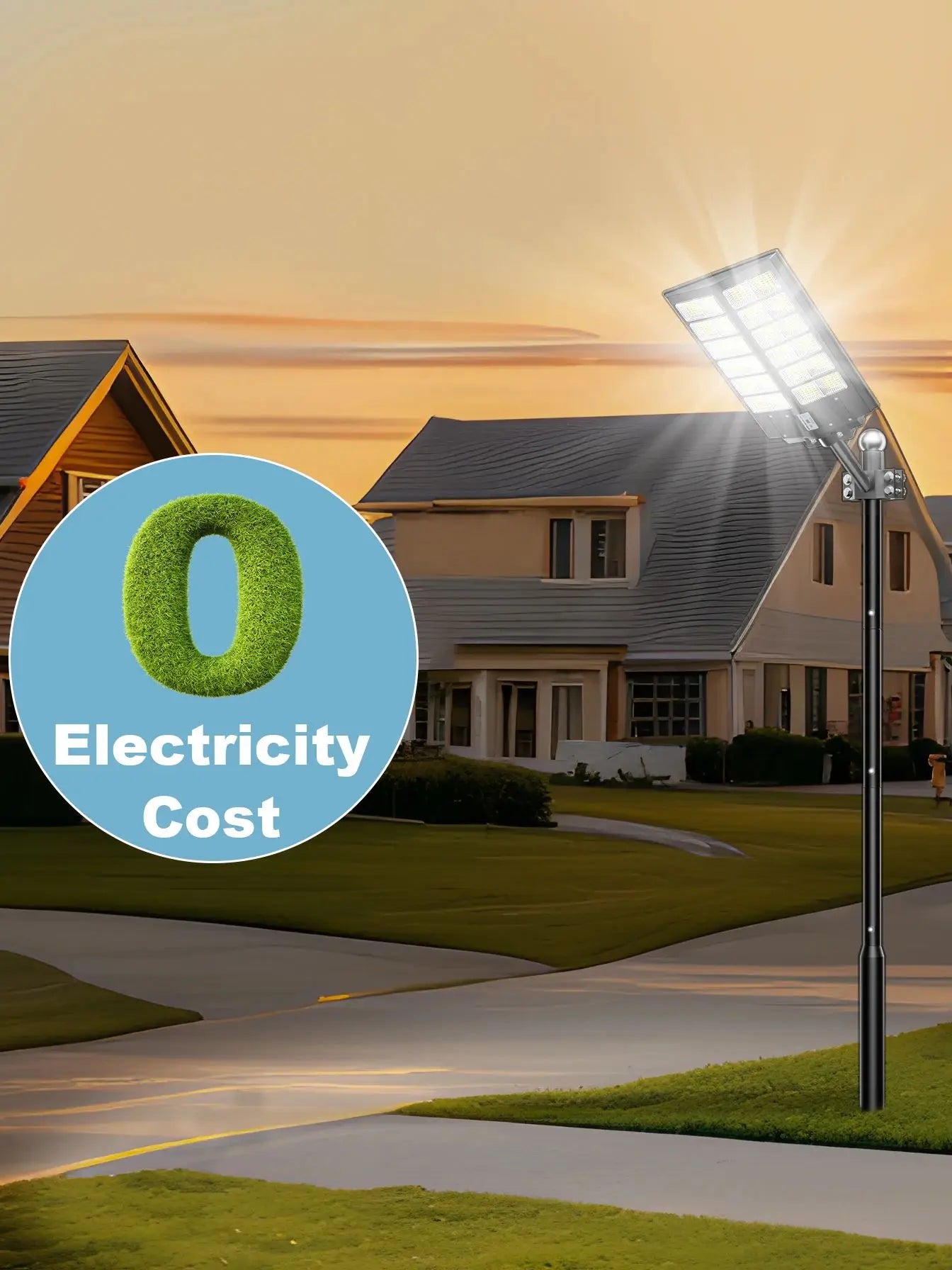 1-Pack 6000W Solar LED Flood Light, Solar Street Light with Motion Sensor & Remote Control, Dusk-to-Dawn Auto On/Off, 3 Brightness Modes, IP65 Waterproof, Easy Installation, Ideal for Yard, Patio, Basketball Court, Parking Lo