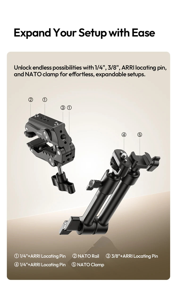 Ulanzi HD02 Magic Arm Super Clamp With Ball Head Mount