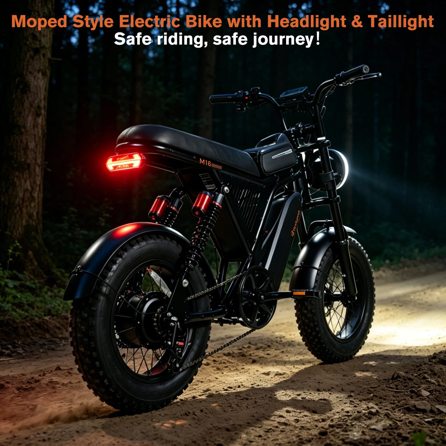 Bodywel M16 Fat Tire Electric Bike 16" x 4.0 Off-Road E-Bike 40 Mile Range Removable Battery Electric Bicycle