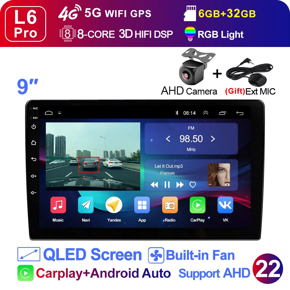 LEHX L3X 5G WIFI 2din 9 inch Android 15 Car Radio Steeo CarPlay gps for Toyota VW Hyundai Kia Honda LADA FIAT Autoradio Headunit