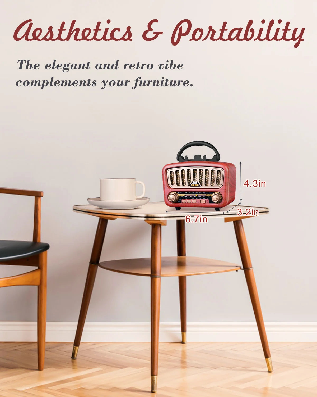 Prun J180 Retro Bluetooth Radio AM FM SW Speaker Rechargeable