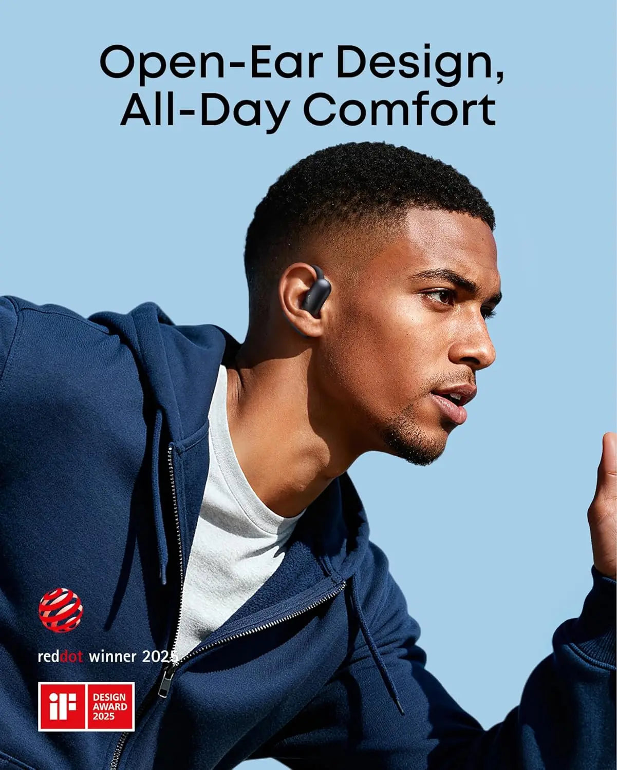 soundcore AeroFit 2 by Anker, Open-Ear Headphones, Real-Time Translation Earbuds, 4 Adjustable Positions (Refurbished)