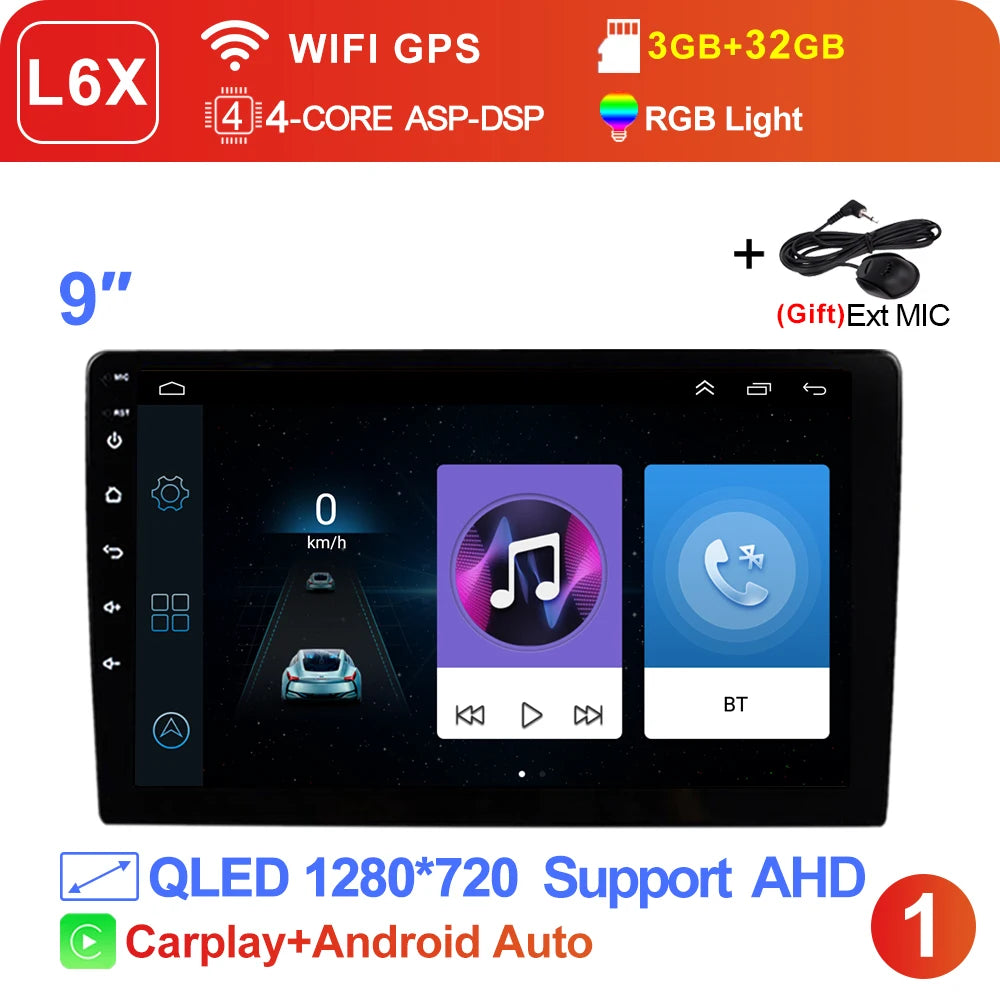 LEHX L3X 5G WIFI 2din 9 inch Android 15 Car Radio Steeo CarPlay gps for Toyota VW Hyundai Kia Honda LADA FIAT Autoradio Headunit