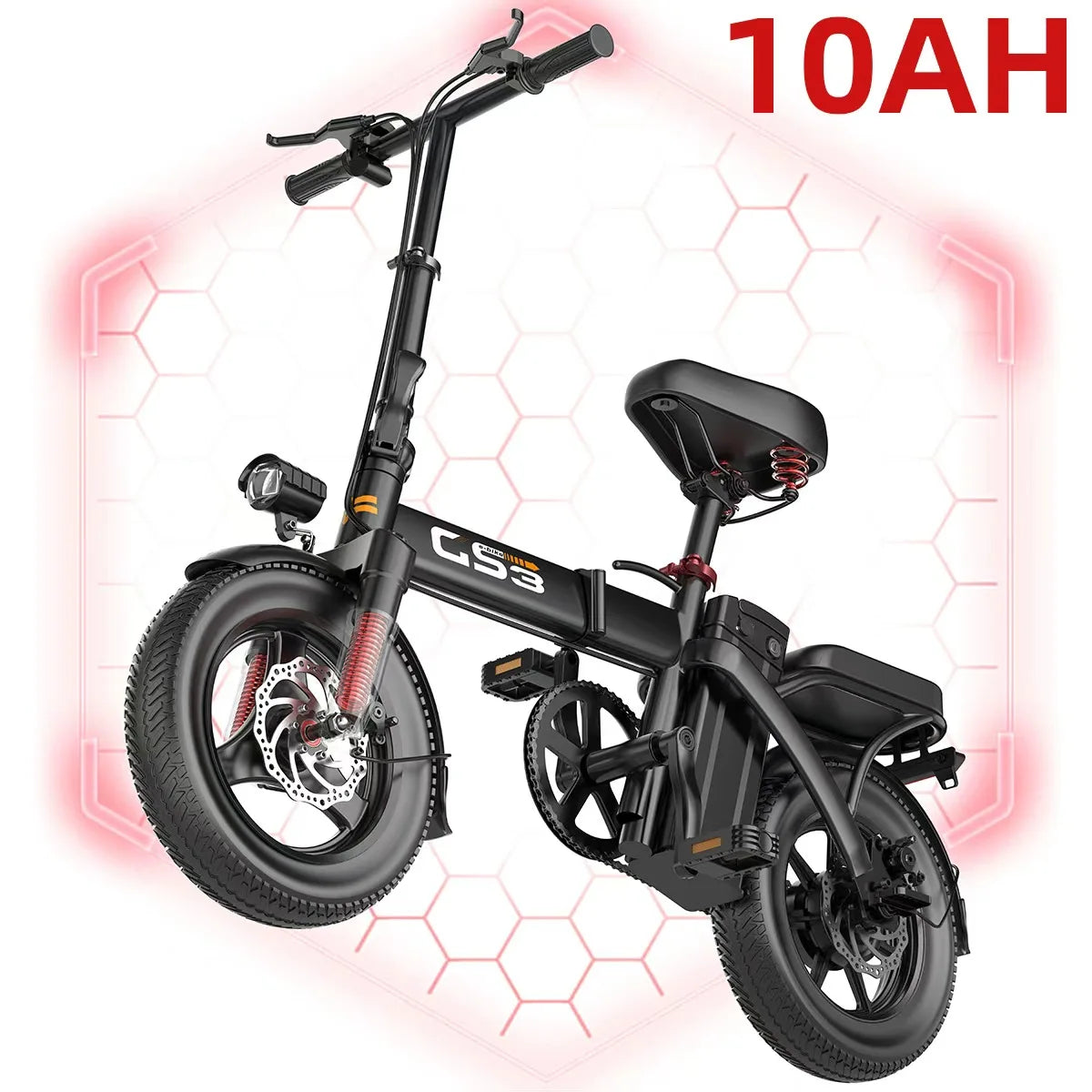 UPlee 14 Inch Electric Bike for Adults 500W Brushless Motor 48V 15AH Portable Battery 20MPH 30 Miles Long Range Lightweight