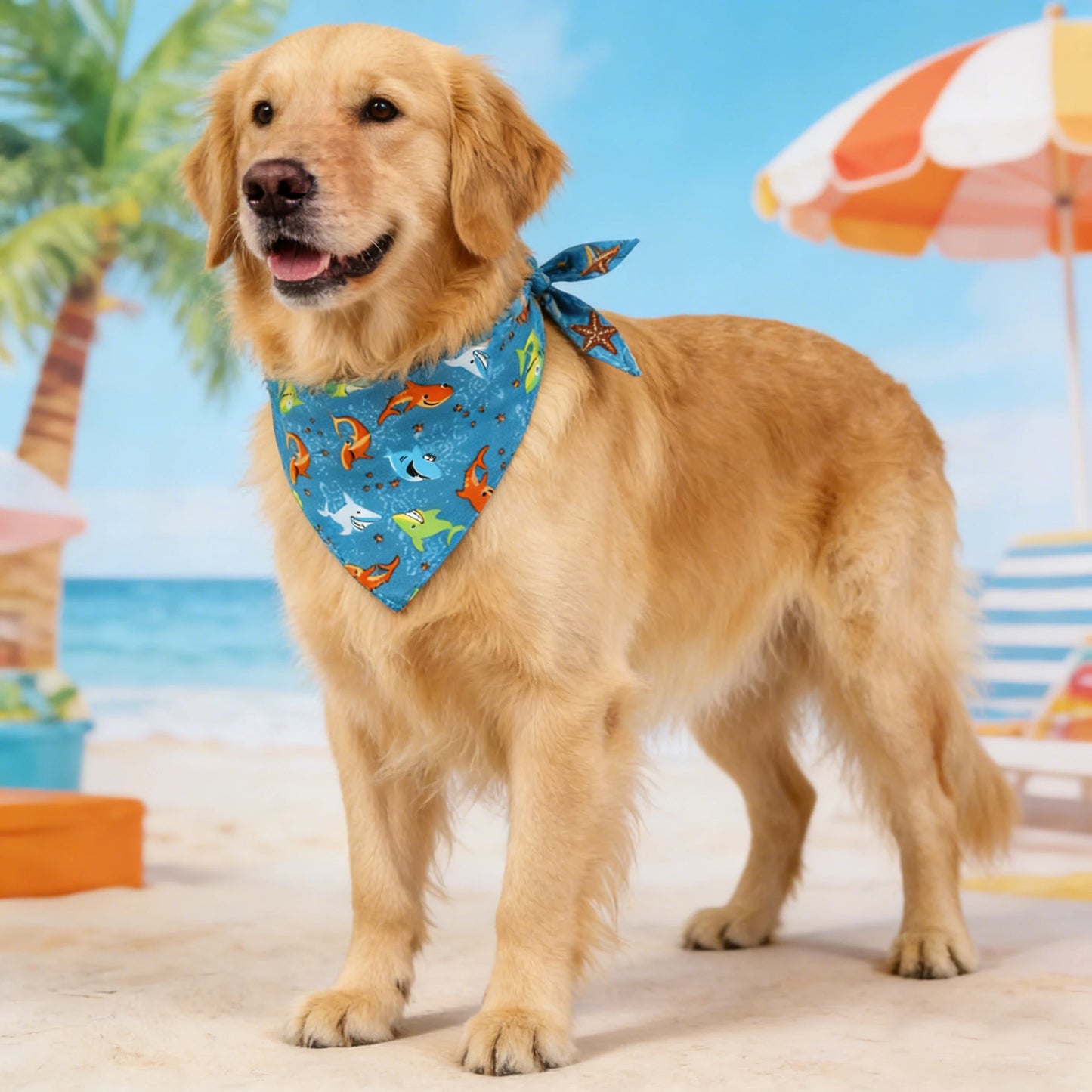 Adjustable Fruit Floral Dog Bandana Soft Washable Scarf