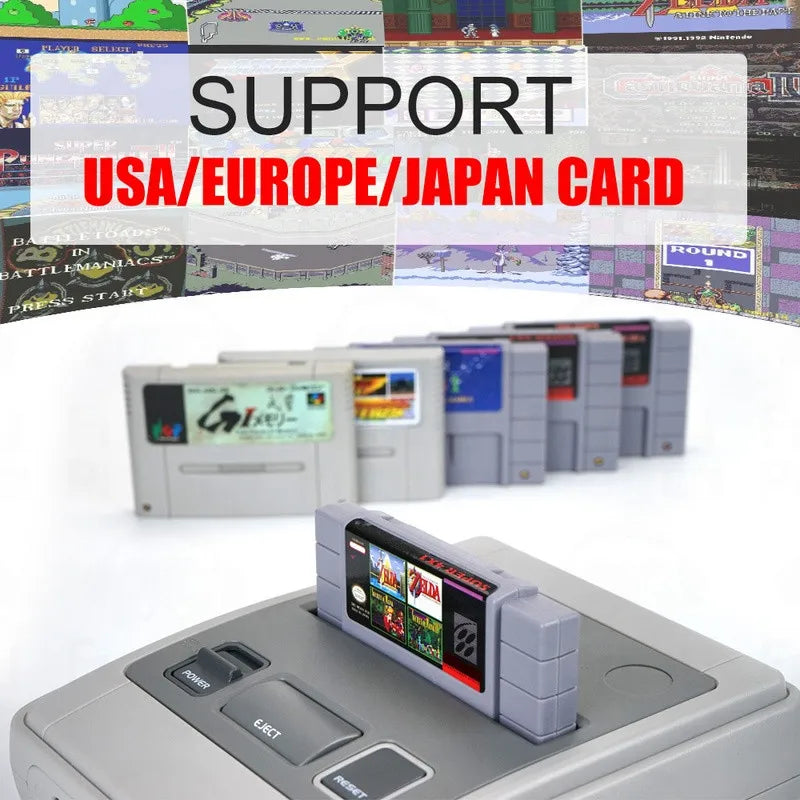 RETROAD 5+Ultra SUPER HD ENTERTAINMENT Main Console Support Super NES/Super Famicom PAL&NTSC Game Cartridge Original Size