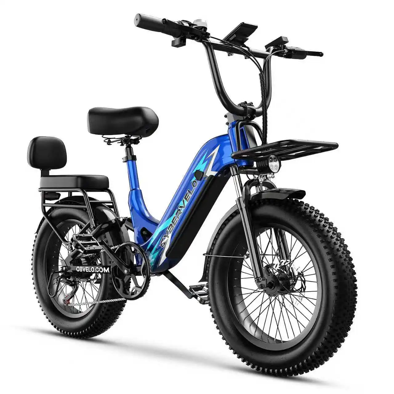 Cybervelo 20" Step-Thru Commuter, 1500W Peak 20ah Battery 80 Miles Long Range E-bike, 7-Speed Shift Adult Electric Bike EK12