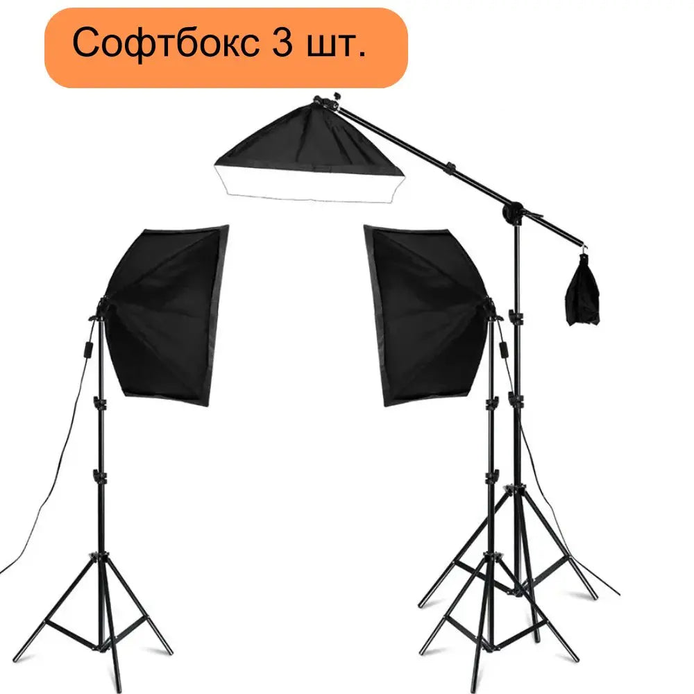 SH Professional Continuous LED Lighting Softbox Kit For Photo Studio