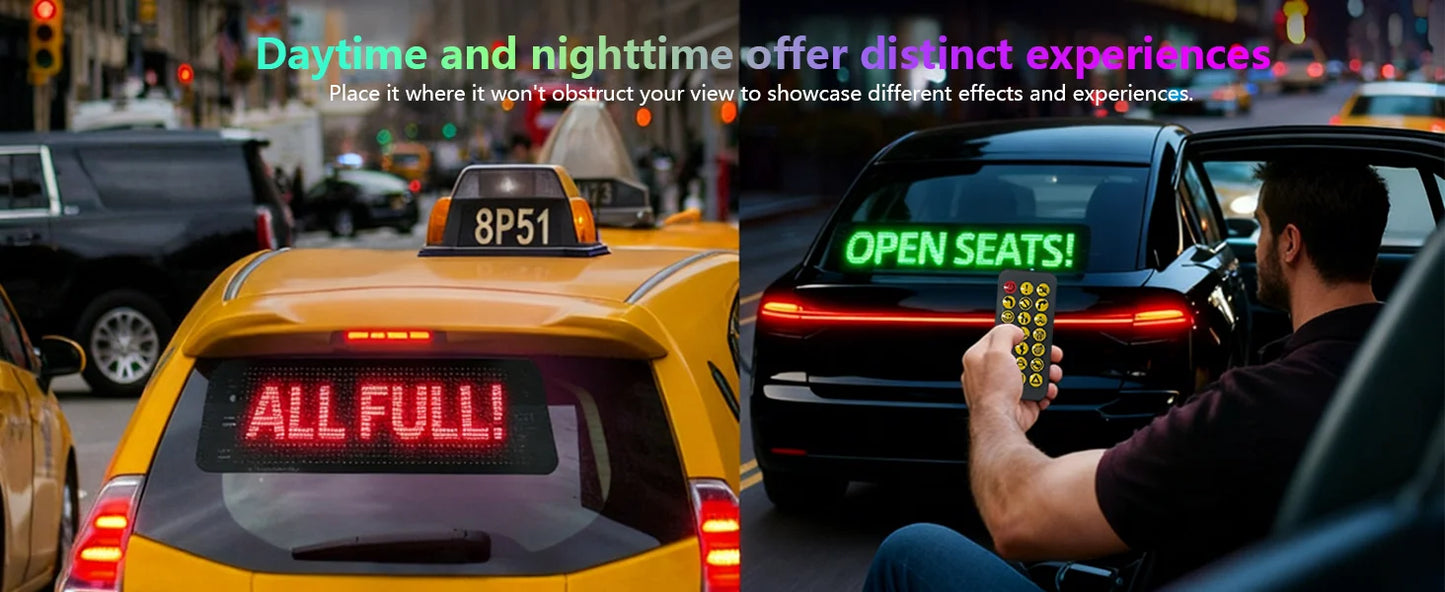 Devil Eyes Light 23.23X4.72in Dynamic Eye Lights Programmable LED Display Flexible DIY Dynamic Text Music Sync Timer for Cars