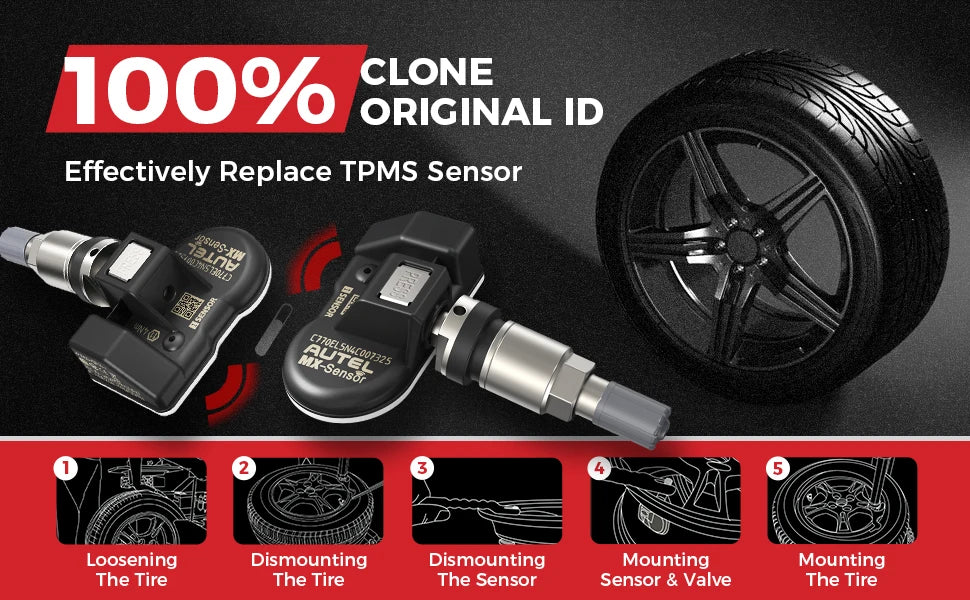 Autel MX-Sensor 433 315MHZ TPMS Sensor MaxiTPMS Tire Pressure Monitor Tester Tire Repair Tools Scanner Programming MX-Sensor