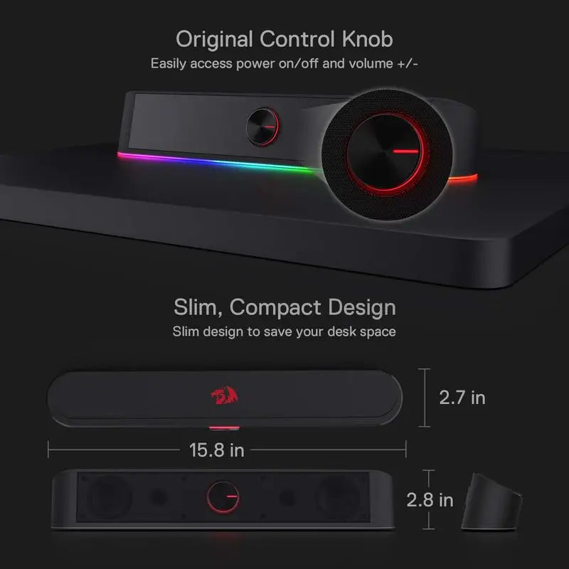 Redragon GS560 Adiemus USB Desktop Soundbar 2.0 Speaker