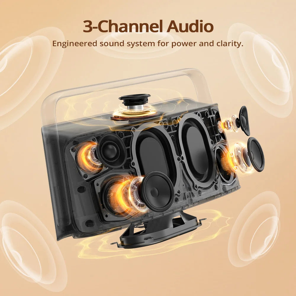 Tronsmart Fiitune X30 Bluetooth Speaker Wireless Portable Handle Home Speaker with Hi-Res Audio, 80W, IPX6, APP Control