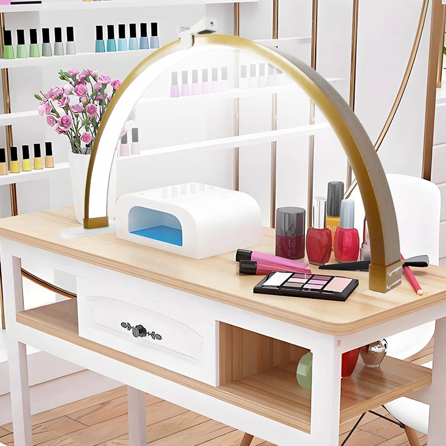 Professional Fosoto Adjustable Led Half Moon Nail Manicure Lamp