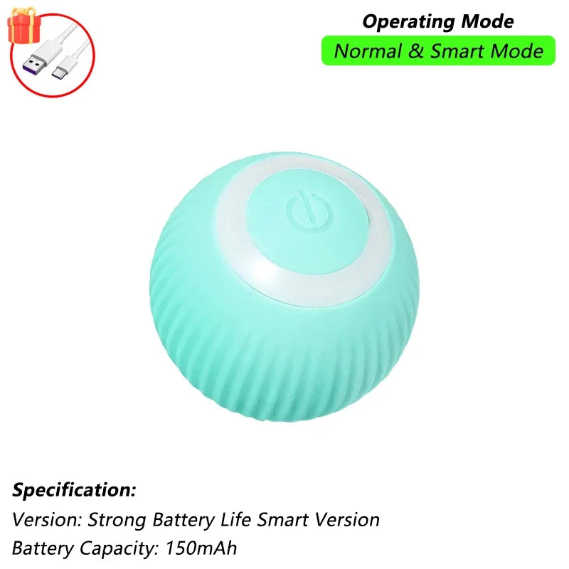 Cat Interactive Ball Toy Automatic Rolling Ball Faux Tail Rechargeable Smart Pet Electric Toy Pet Training Imitate Mouse