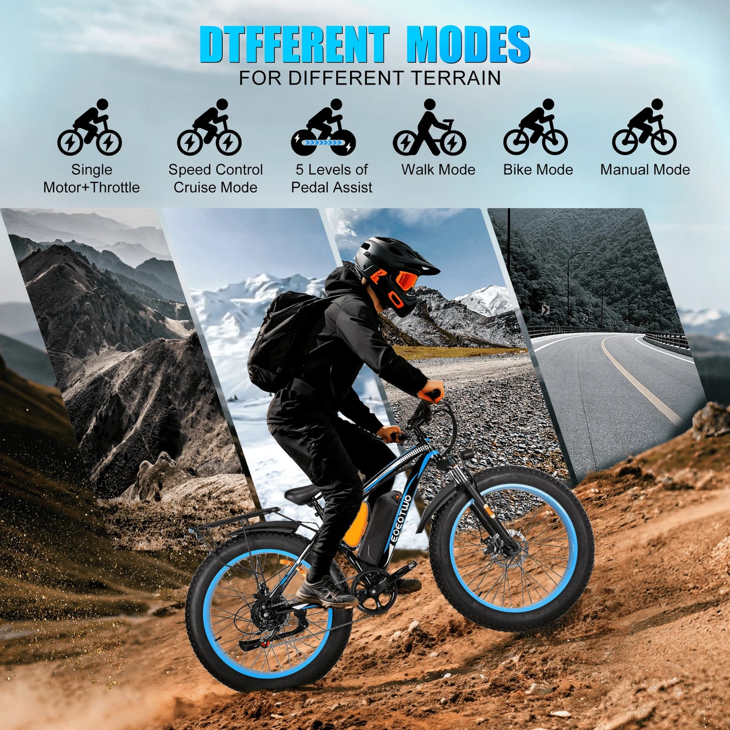26" Fat Tire Electric Bike for Adults 48V 20Ah Battery 1000W Motor (Peak 1500W)  25-30MPH Fast Mountain Ebike Snow Beach Bicycle